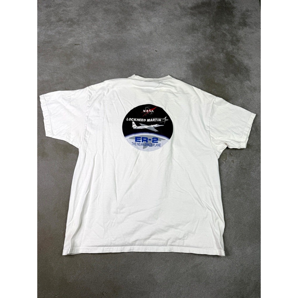 VTG Hanes Beefy Lockheed Martin Larry T-Shirt Adult XL White ER-2 Space Plane